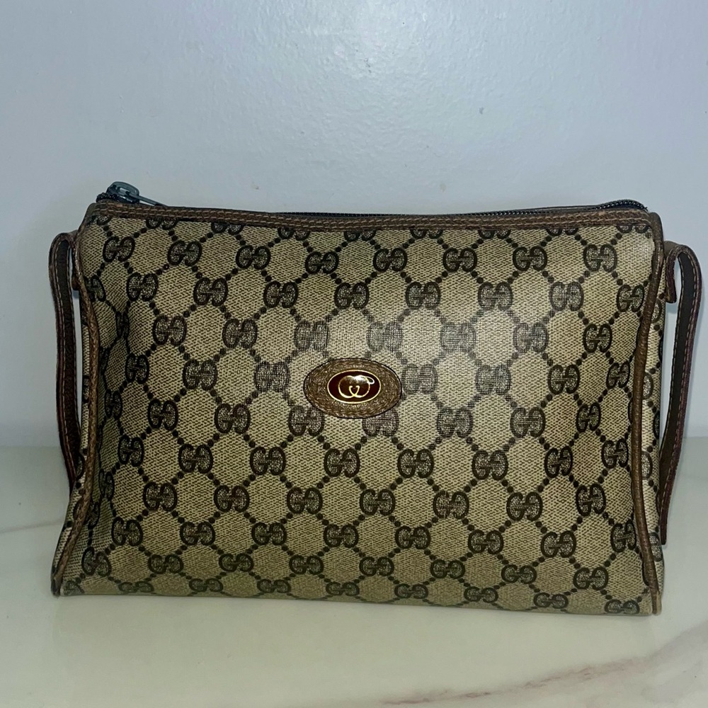 Authentic Gucci  Cosmetic Bag with Iconic Monogram